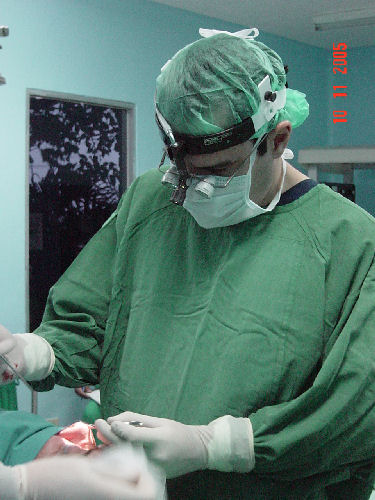 Dr. Gallardo performing a septoplasty (correction of crooked nose)
