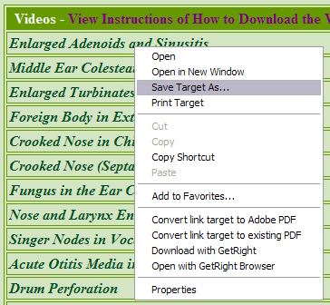 Instructions of how to download the videos
